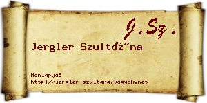 Jergler Szultána névjegykártya